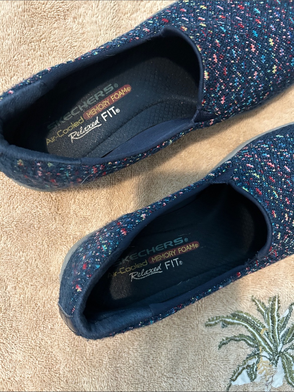 Navy Multi Slip-On Knit Flat Loafer - Picture 7 of 8